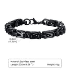 Black Byzantine Braided Bracelet — Stainless Steel