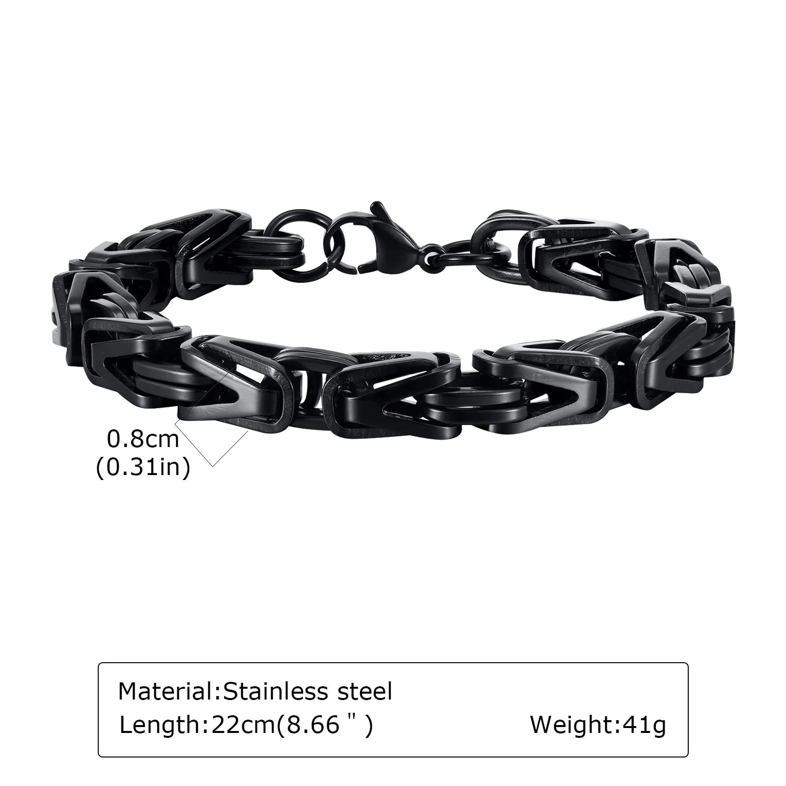 Black Byzantine Braided Bracelet — Stainless Steel