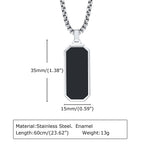 Vnox Stainless Steel Vertical Bar Necklaces for Men Boys, Black Simple Metal Pillar Pendant, Casual Neck Collar
