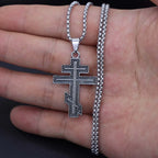Russian Orthodox Byzantine Cross Pendant Necklace — Zinc Alloy