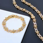 Iced Out Star Chain Necklace Four-Pointed Zircon