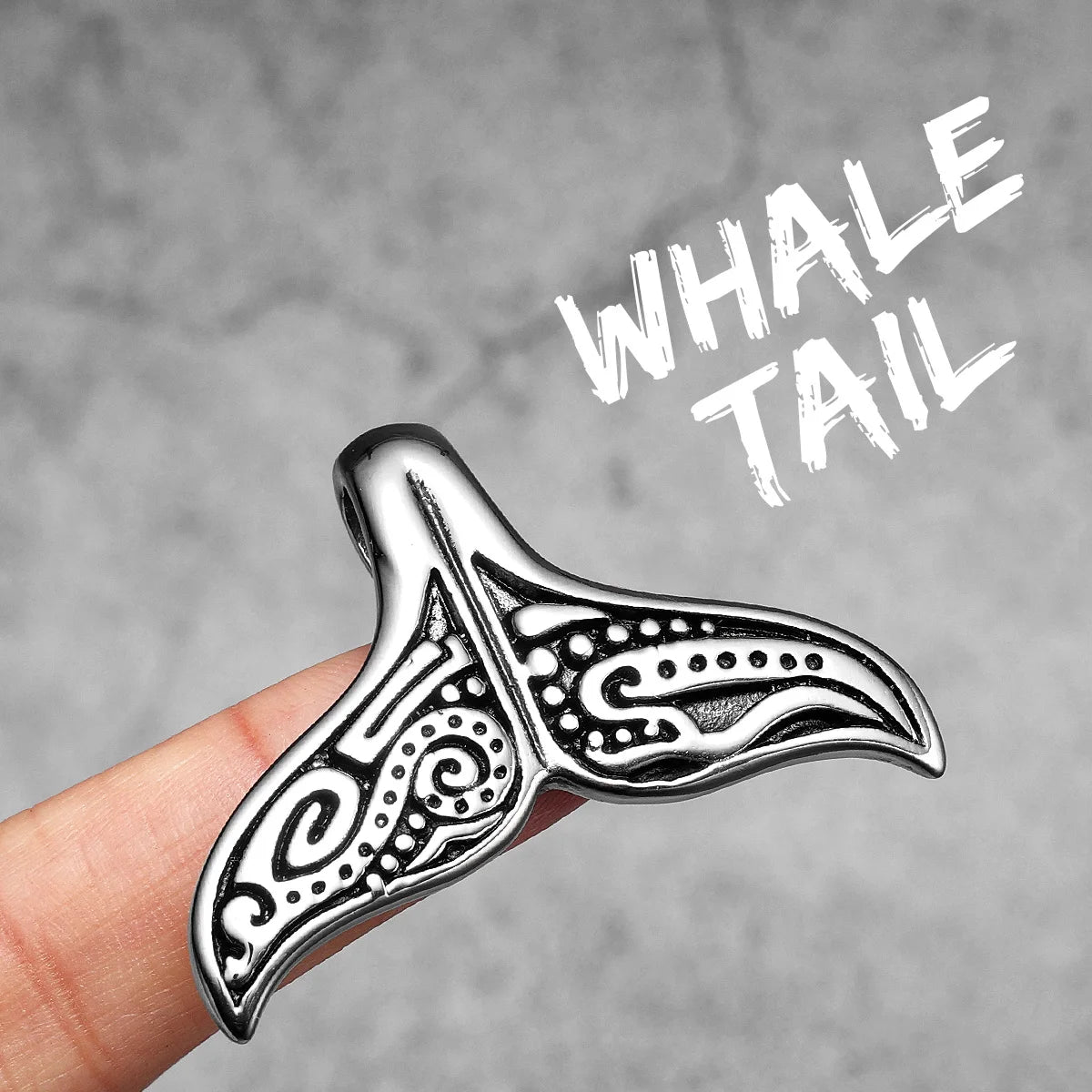 Retro Viking Whale Tail Men Necklace With Pendant Stainless Steel Jewelry For Male Women Punk Carving Accessories Gift Wholesale
