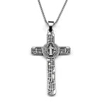 Catholic Saint Benedict Cspb Medal Pendant Necklace for Women Men Stainless Steel Silver Color Chain Jewery san benito Gift