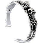 New Retro Personalized Trend Gothic Skull Open Bracelet Men Hip Hop Rock Punk Bracelet Birthday Party Street Niche Gift Jewelry