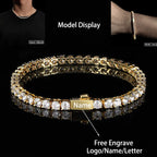Tennis Chain Necklace Stainless Steel 3/4/5MM CZ