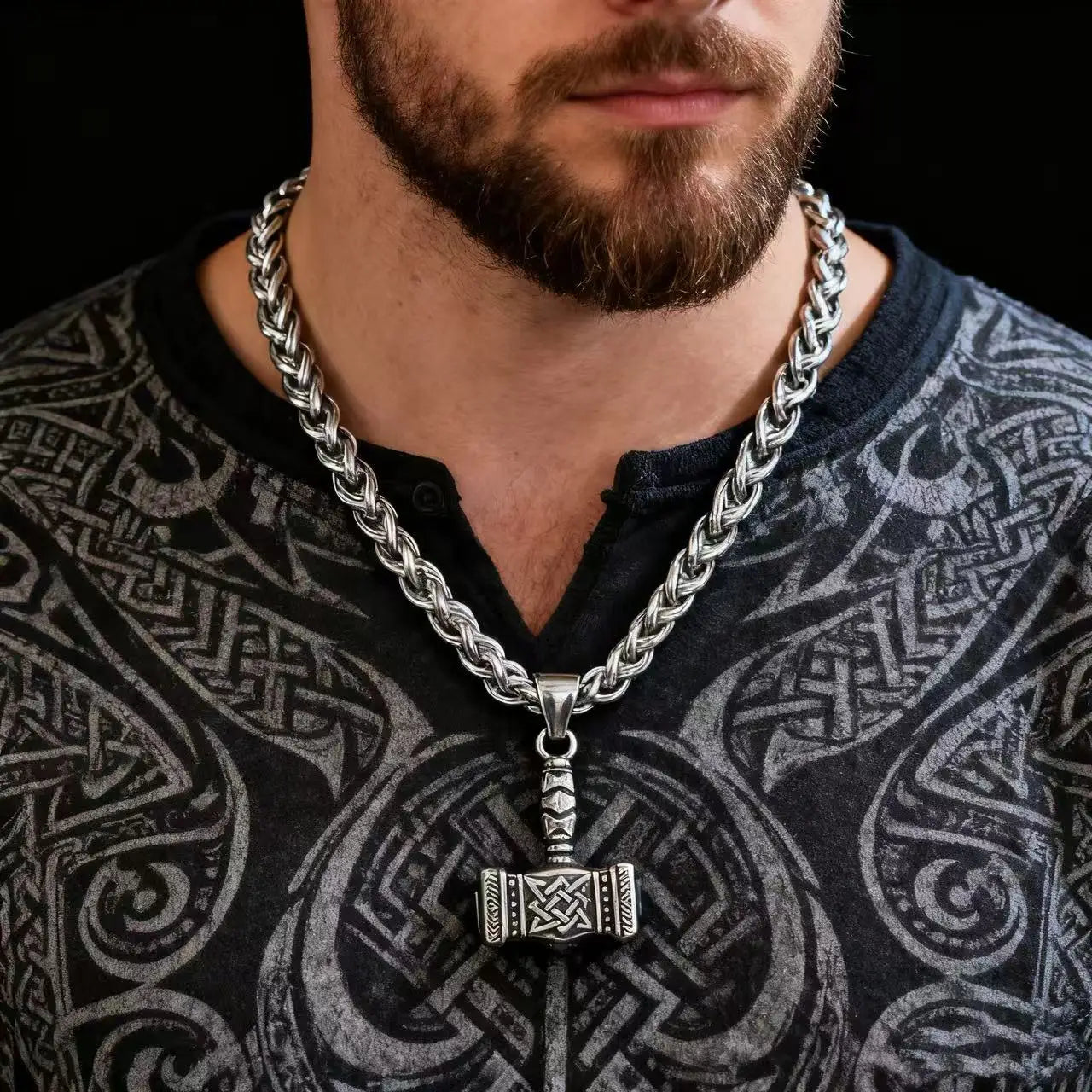 Thor Mjolnir Steel Pendant 316L Norse Mythology