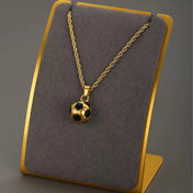 Football Pendant Twist Necklace — Gold-Tone Stainless Steel