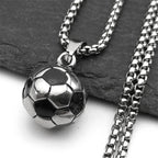 Football Soccer Steel Pendant 316L Necklace