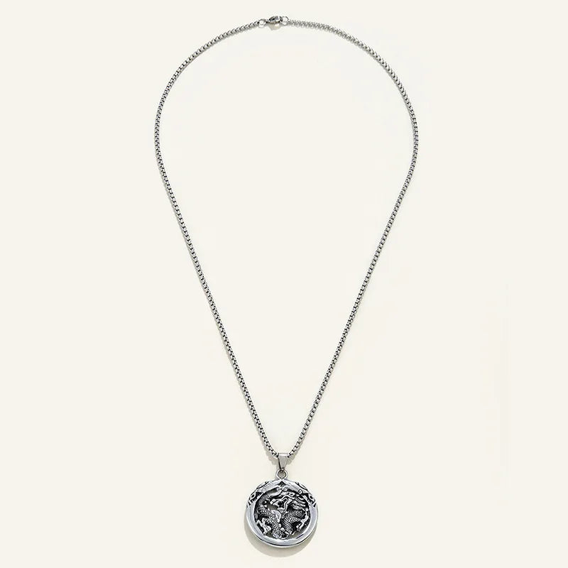 Dragon Zodiac Steel Pendant Chinese Style Retro