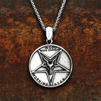 BEIER New Stainless steel Pentagram Pan God Skull Goat Head Pendant Necklace Occult Metal Vintage for Man BP8-342