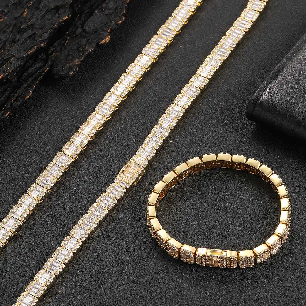 Stainless Steel Tennis Cuban Chain Necklace 8MM