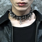 2025 New Punk Necklace Rivets Leather Metal Hip Hop Rock Cool Unisex Choker Neck Accessories for Women Men Jewelry