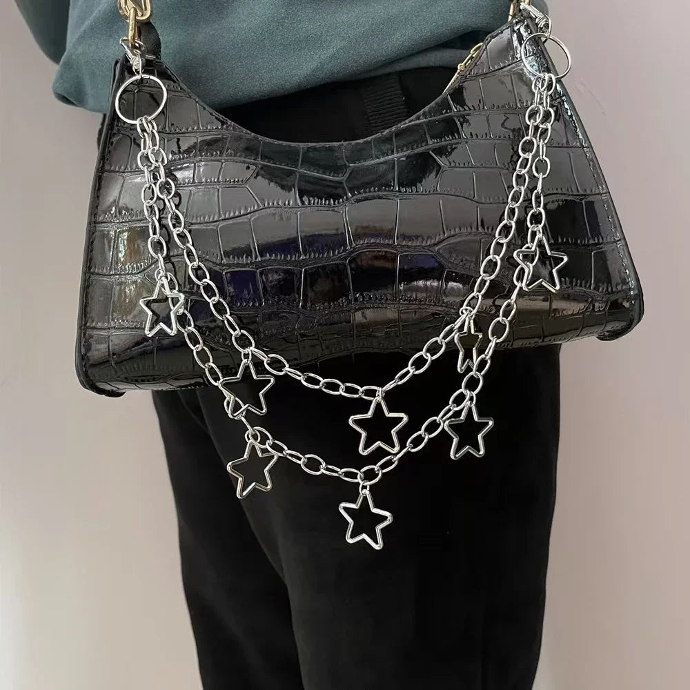 Crescent Geometric Pants Chain — Metal Bag Chain, Men & Women
