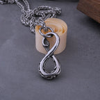 316L Stainless Steel Snake Necklace Men's High-end Personality Number Eight Modeling Retro Cool Punk Rock Pendant Gift
