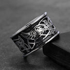 Norse Wolf Ring — Stainless Steel Knot Detail