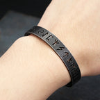 Viking Runes Cuff Bracelet — Stainless Steel
