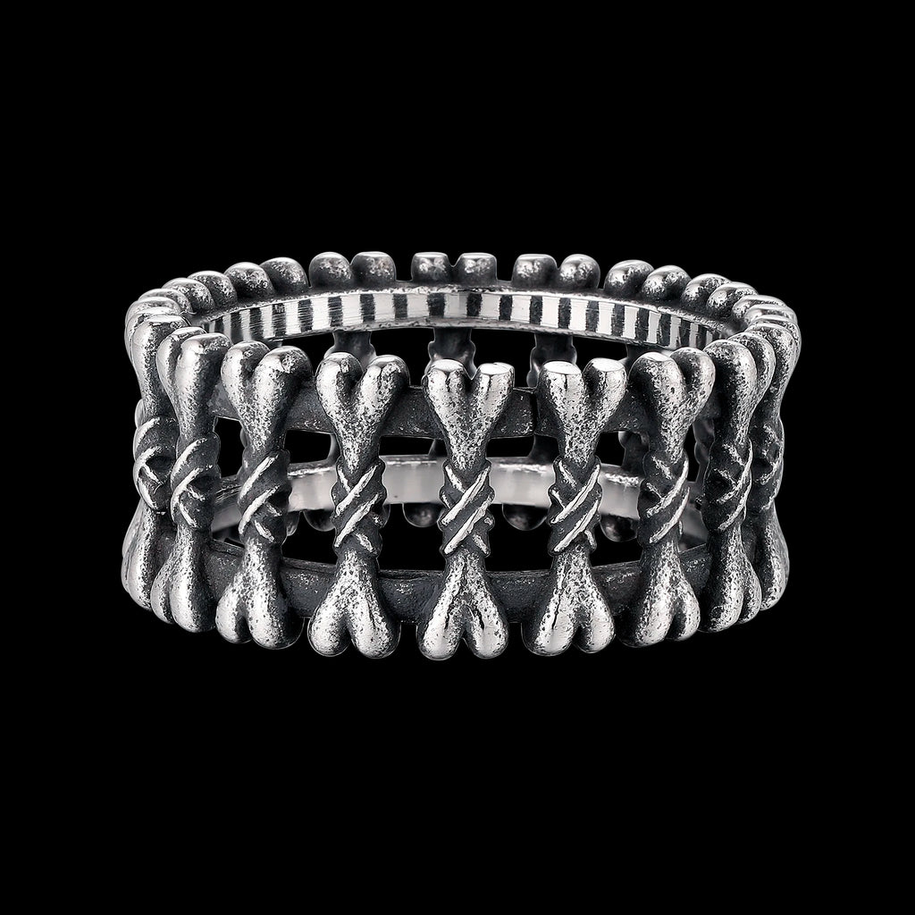 Gothic Skull Bones Stackable Ring — Stainless Steel