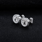 Iced Out Angel Stud Earrings — 925 Silver