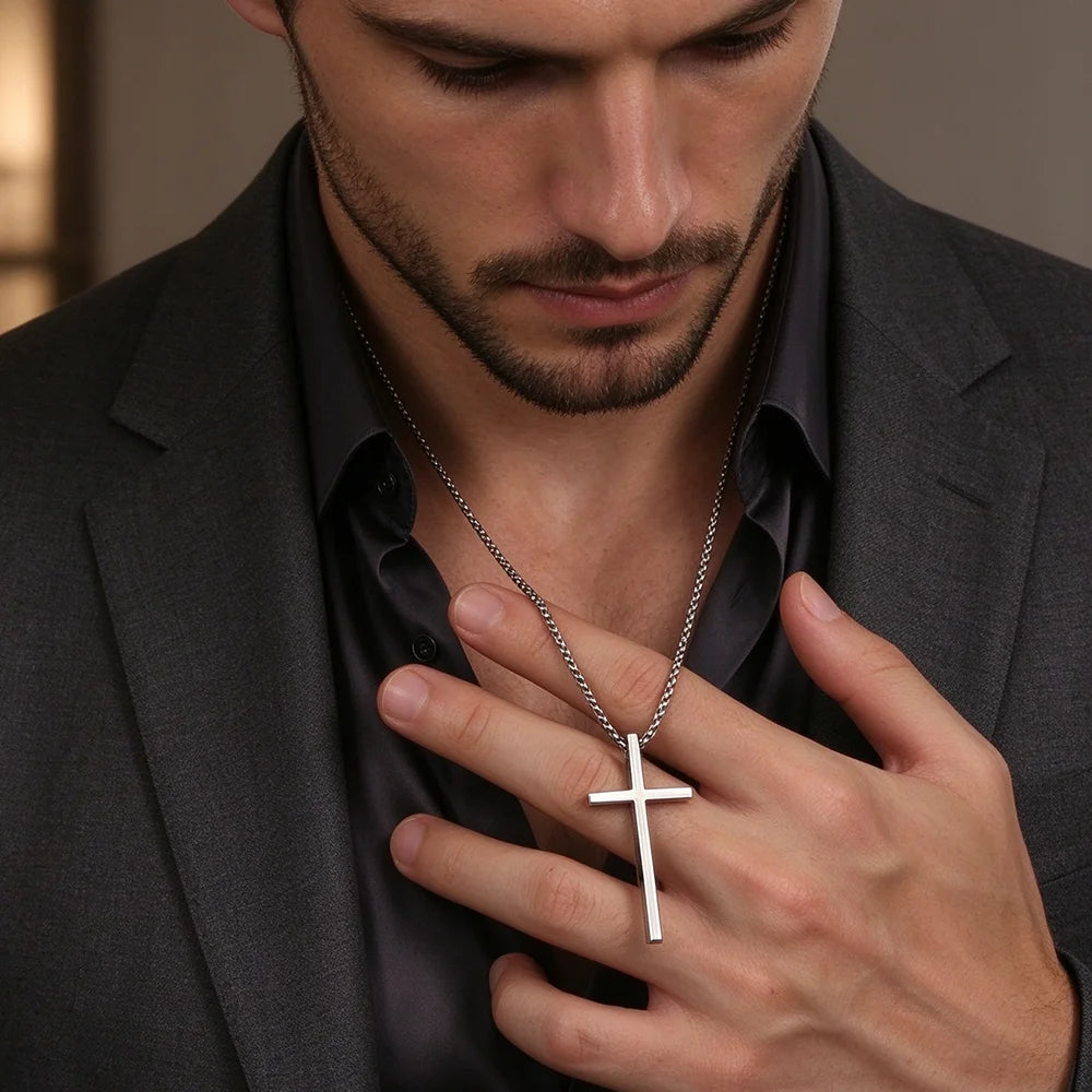 Jesus Cross Philippians Bible Verse Necklace — Stainless Steel