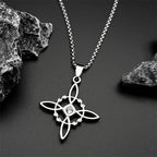 Knot Silver Pendant Witch Rhinestones Wicca Magic