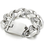 Punk 23MM Width Snake Pattern Cuban Chain Bracelet Man Polished Stainless Steel Men's Bracelets Jewelry Gifts