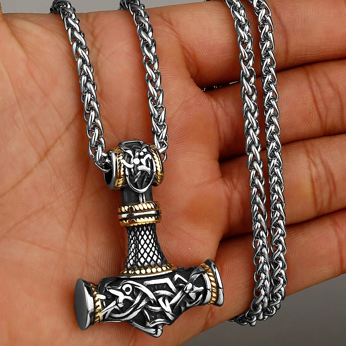 Original Viking Stainless Steel Thor Hammer Multiple Styles Domineering Unisex Necklace Pendant Boyfriend Gift
