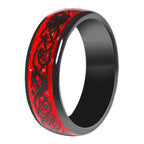 Fashion Dragon Pattern Metal Band 7MM T5577 Chip Ceramic Finger Ring or CUID Chip Skull Carbon Fiber Band Epoxy Ring for Replica