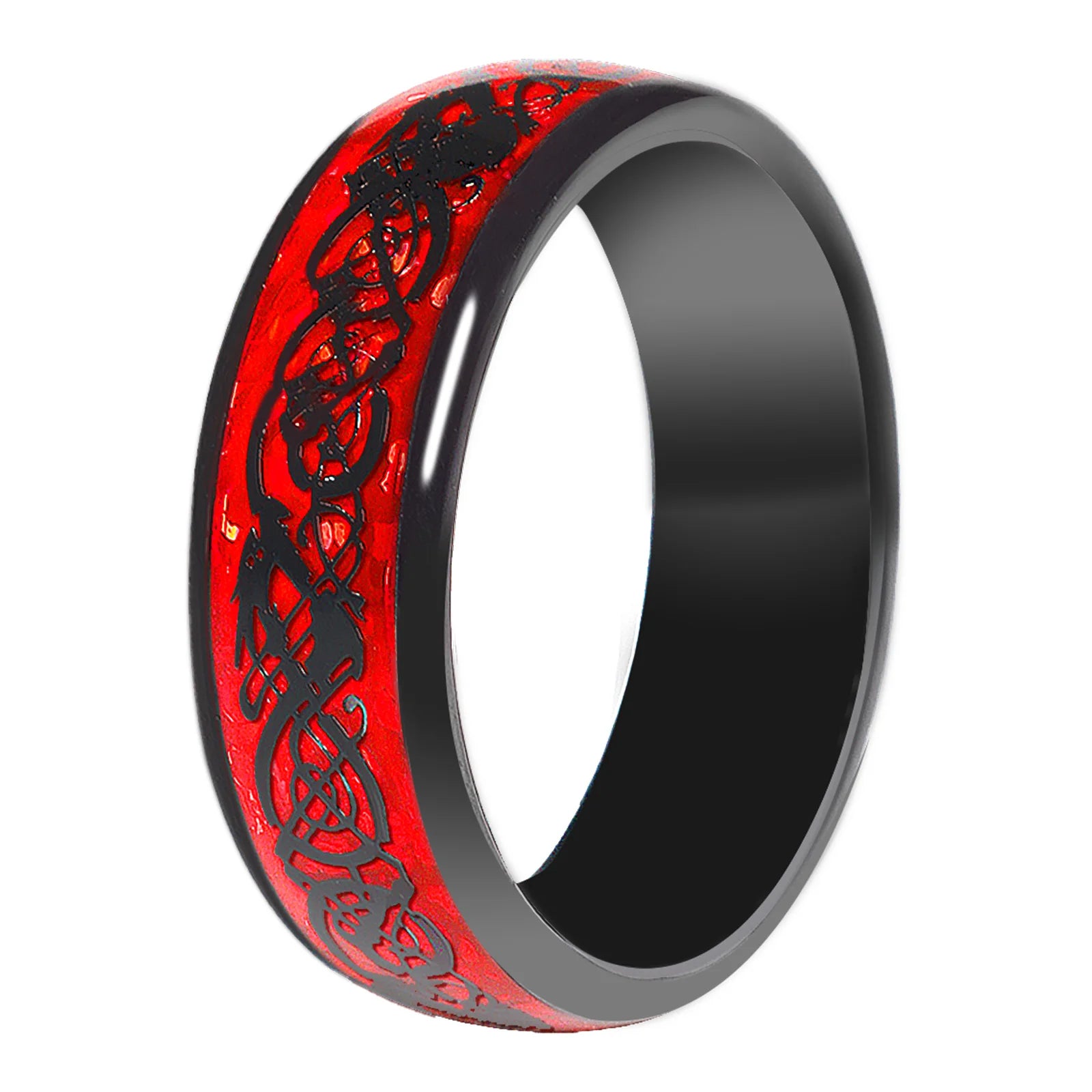 Fashion Dragon Pattern Metal Band 7MM T5577 Chip Ceramic Finger Ring or CUID Chip Skull Carbon Fiber Band Epoxy Ring for Replica