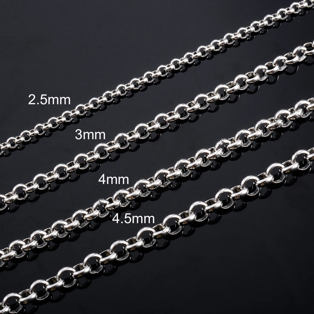 Silver Rolo Chain Necklace — Stainless Steel