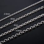 Silver Rolo Chain Necklace — Stainless Steel