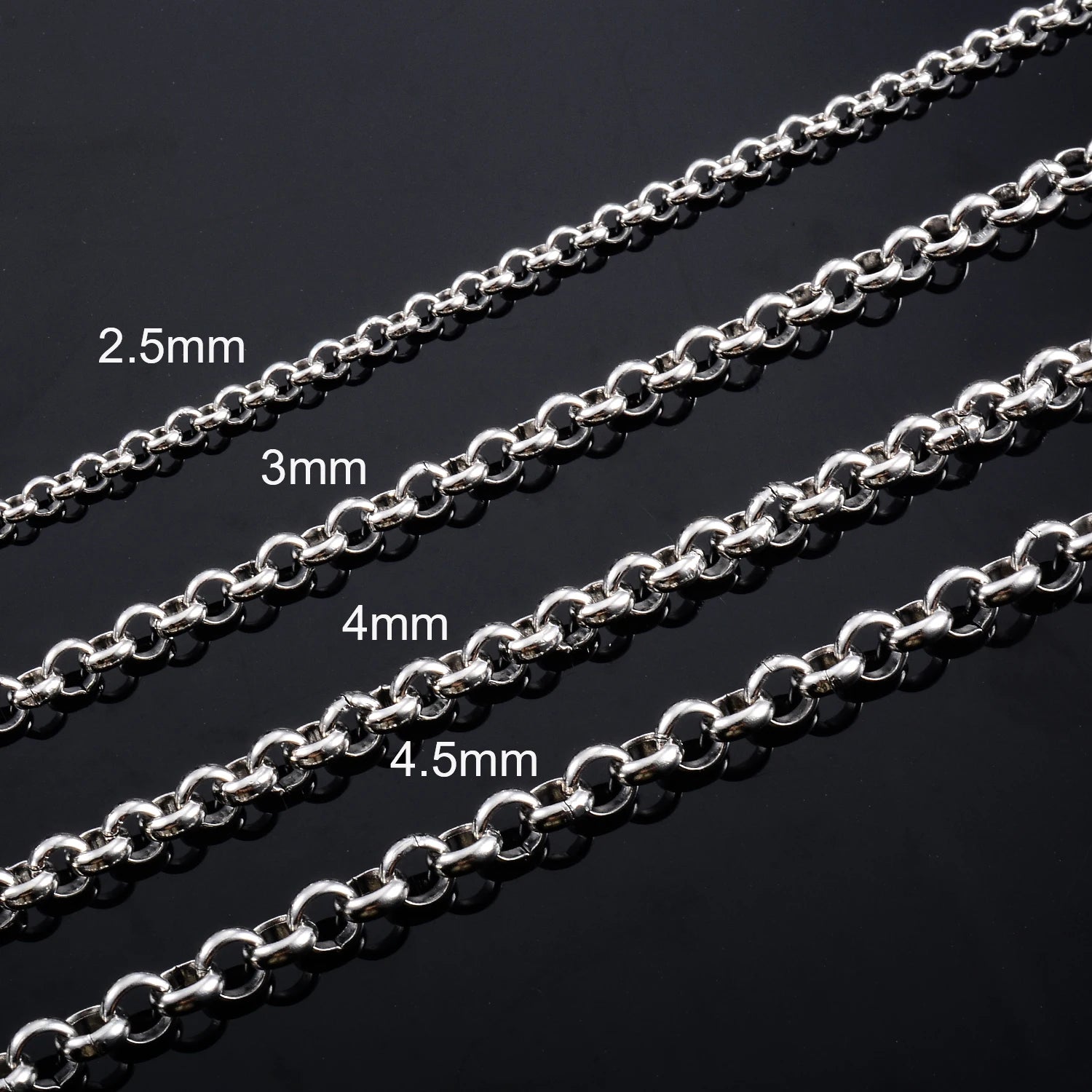 Silver Rolo Chain Necklace — Stainless Steel