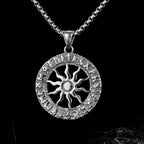 Viking Sun Rune Pendant Necklace — Stainless Steel