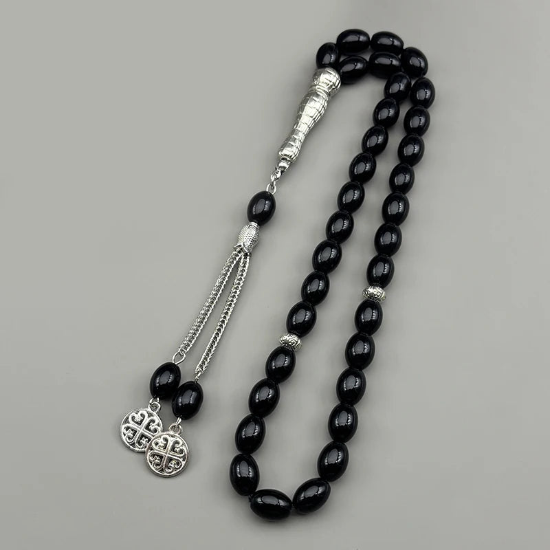 33Pcs Glass Rosary Muslim Prayer Keyring String Tassel Islamic Middle East Uae Dubai Arab Islam Car Pendant Jewelry