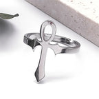 Ankh Cross Ring — Stainless Steel