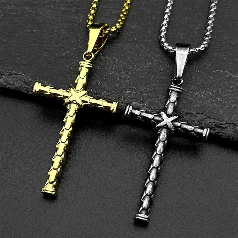 Cross Steel Pendant Christian Punk Biker