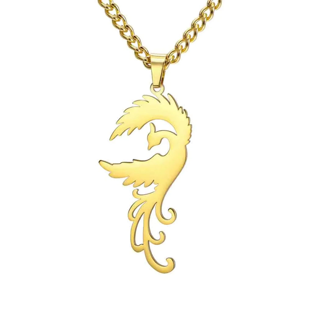 Winged Bird Totem Pendant Necklace — Stainless Steel