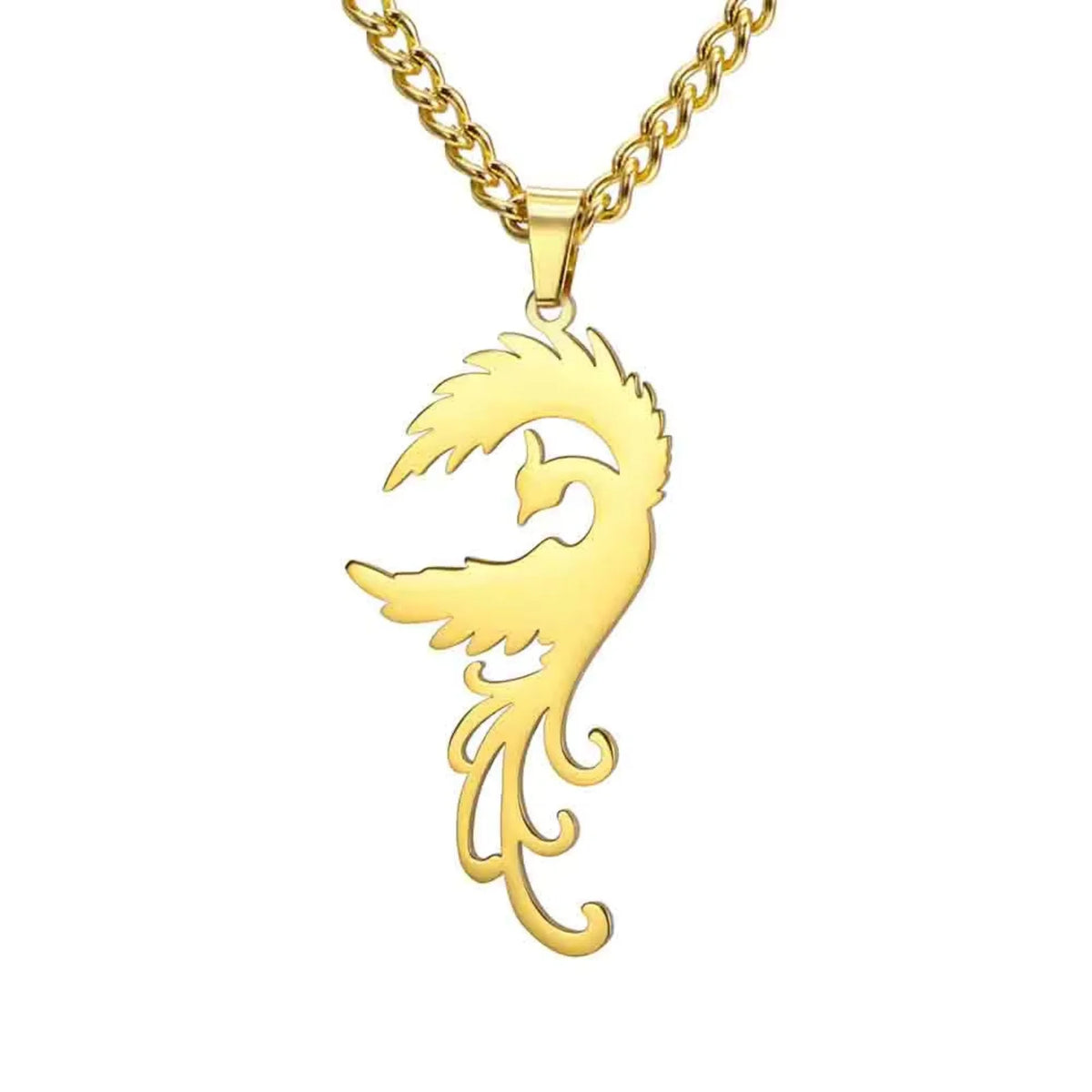 Winged Bird Totem Pendant Necklace — Stainless Steel