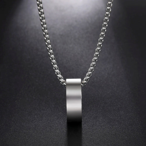 Circular Ring Pendant Necklace — Stainless Steel