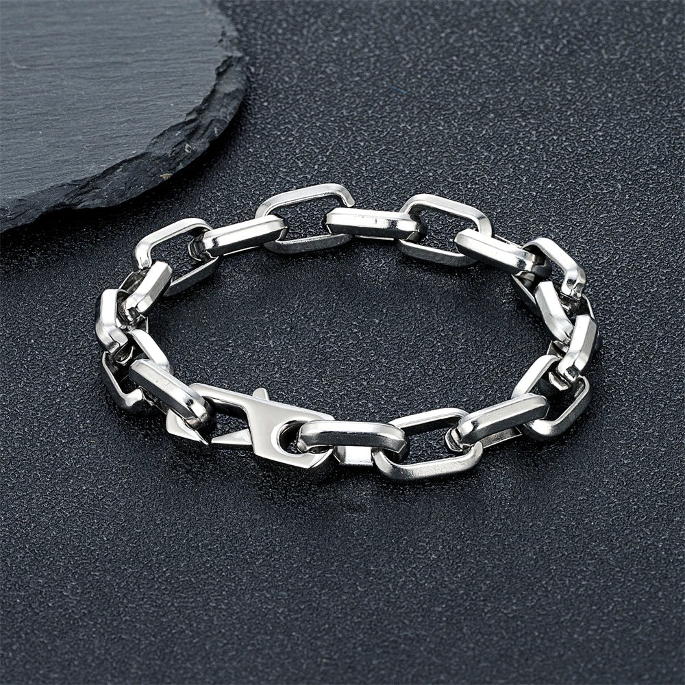 Charm Simple Cuba O-chain Bracelet Men Women Fashion Dubai Link Punk Hip Hop Stainless Steel Couple Bangle Trendy Jewelry Gifts