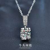 Iced Out Zircon Pendant Necklace — Silver-Tone