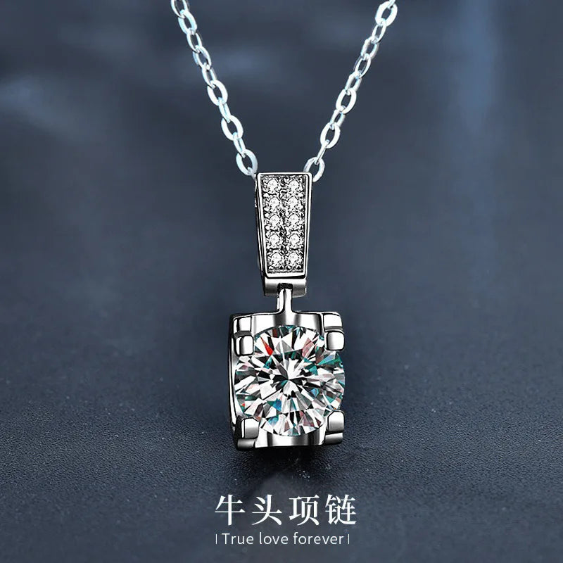 New 925 Sterling Silver Necklace Pendant 5A Zircon For Women Classics Fashion Wedding Engagement Jewelry Party Gift