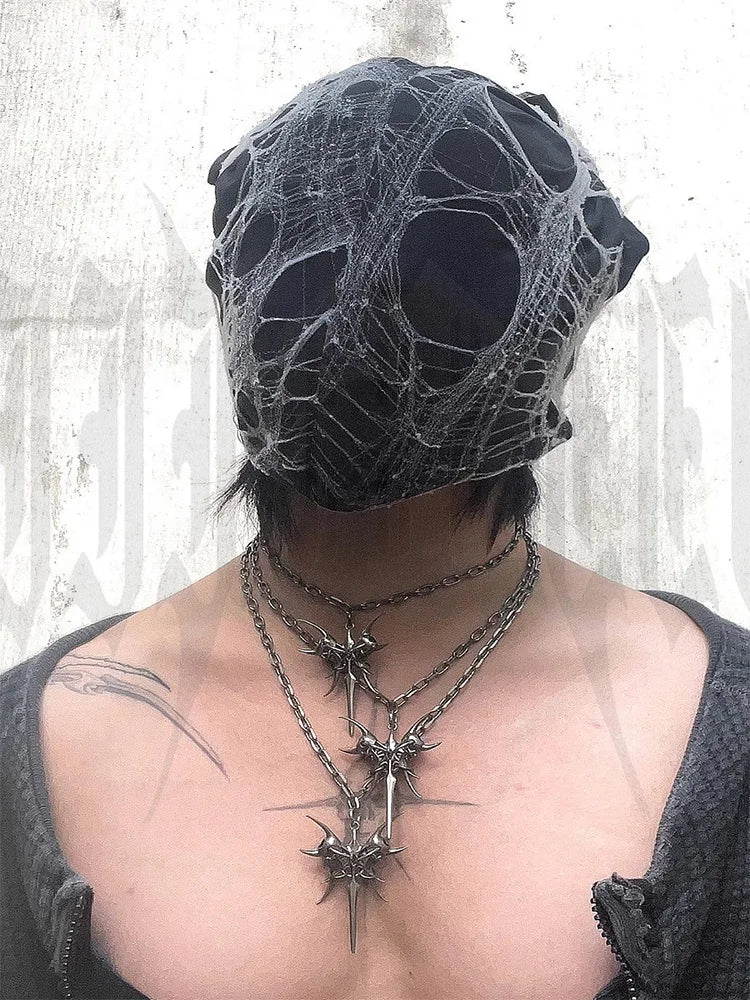 Double Skull Horn Pendant Necklace — Copper