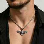 Viking Raven Stainless Steel Pendant Necklace