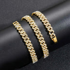 New High Quality 9MM Width Miami Cuban Chain Necklace For Men Women Hip Hop Iced Out Bling Charm Chains Necklace Fashion Jewelry