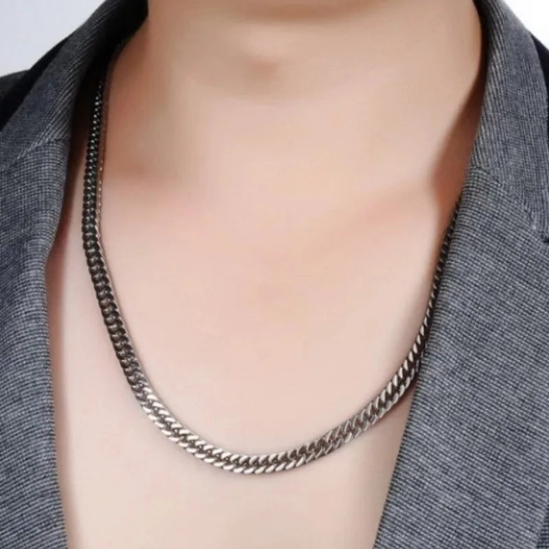 Thick Cuban Chain Necklace 8-14mm — Stainless Steel