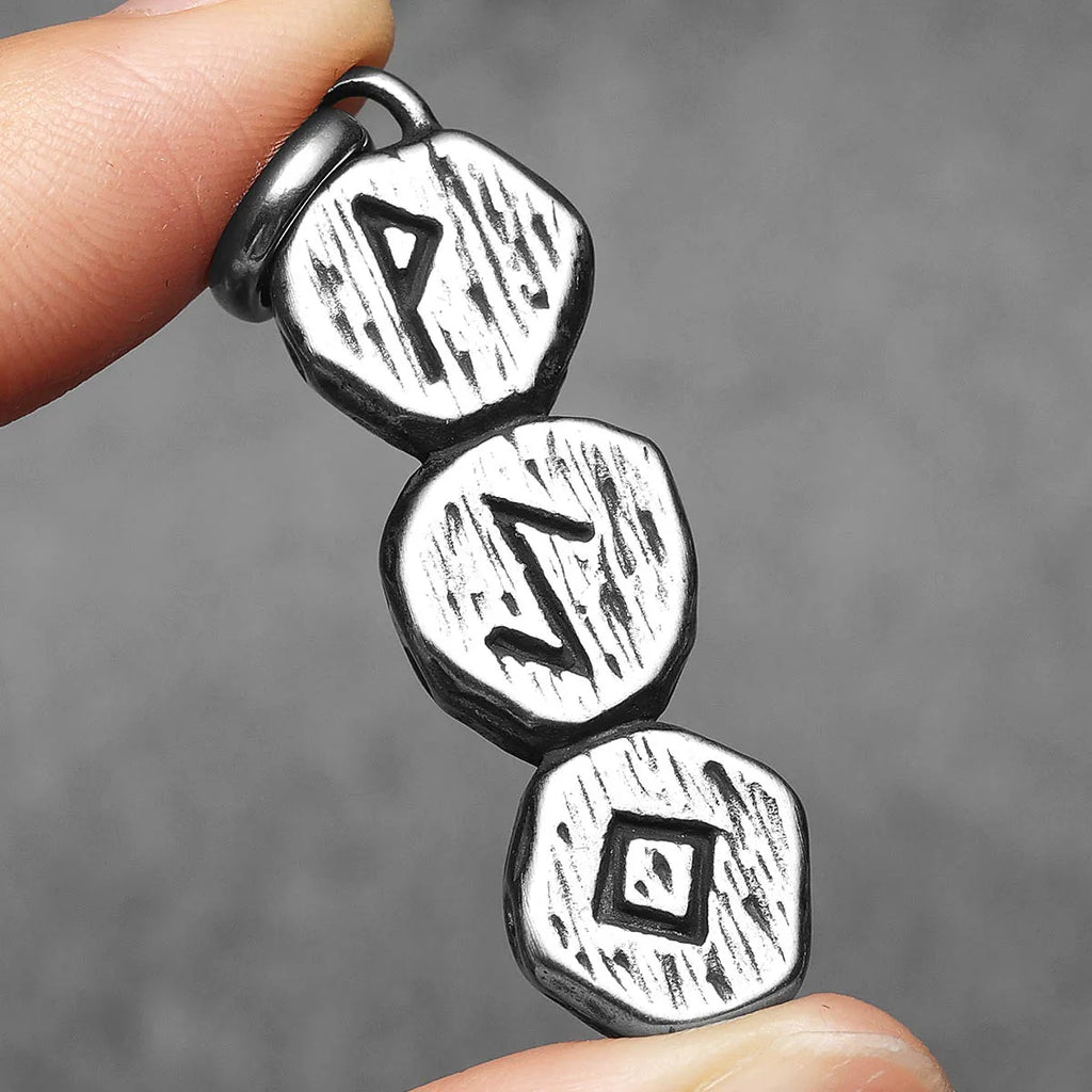 Viking Rune Pendant Necklace — Stainless Steel