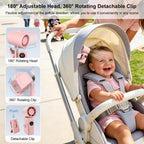Portable Handheld Fan Mini Clip Fan With Umbrella Holder Function USB Rechargeable Personal Cooling Fan For Outdoor