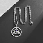 Ancient Egyptian Gods Eye of Horus Triangular Eye Stainless Steel Necklace Suitable for Men and Girls Retro Punk Lucky