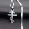 Russian Orthodox Byzantine Cross Pendant Necklace — Zinc Alloy