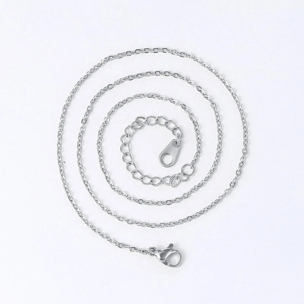 Cross Pendant Rope Chain Necklace Stainless Steel